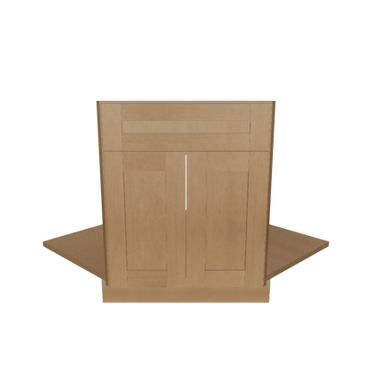 Sink Front Corner Base Kitchen Cabinet SFC42 Shaker Toffee LessCare 34.5 in. height 42 in. depth