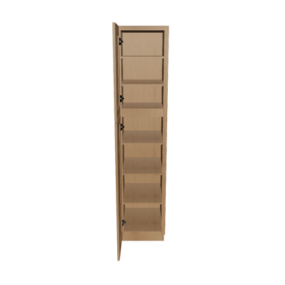 Utility Kitchen Cabinet U1884 Shaker Toffee LessCare 18 in. width 84 in. height 24 in. depth