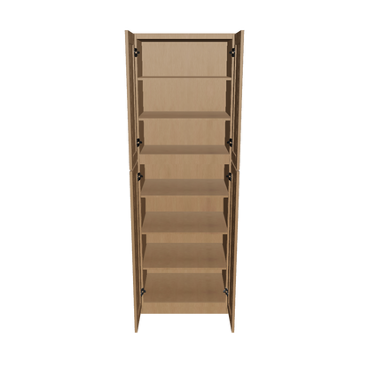 Utility Kitchen Cabinet U3090 Shaker Toffee LessCare 30 in. width 90 in. height 24 in. depth