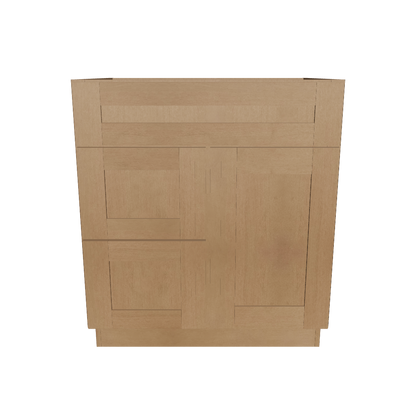 Vanity Sink Base Cabinet with Left Drawers 30 in W x 21 in D x 34 1/2 in H Shaker Toffee