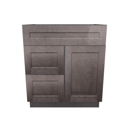 Vanity Sink Base Cabinet with Left Drawers 30 W x 21 D x 34 H - Milan Slate