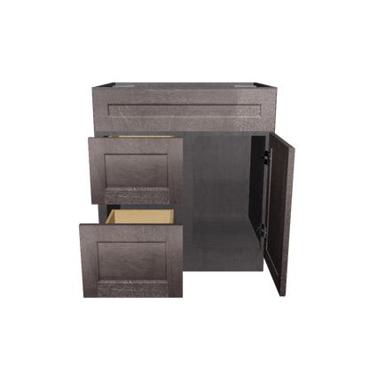 Vanity Sink Base Cabinet with Right Drawers 30 W x 21 D x 34 H - Milan Slate