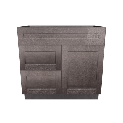 Vanity Sink Base Cabinet with Left Drawers 36 W x 21 D x 34 H - Milan Slate