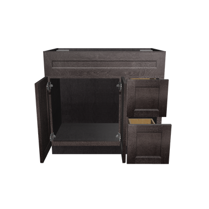 Vanity Sink Base Cabinet with Right Drawers 36 W x 21 D x 34 H - Milan Slate