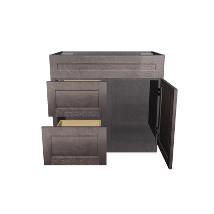 Vanity Sink Base Cabinet with Left Drawers 36 W x 21 D x 34 H - Milan Slate