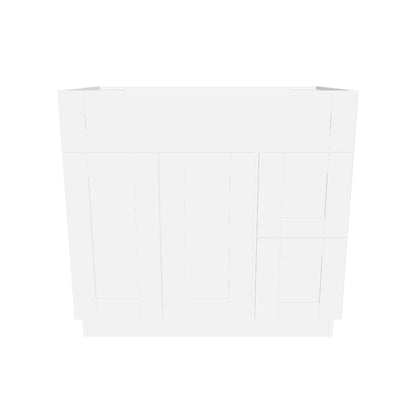 36 W x 21 D x 34.5 H Vanity Sink Base Cabinet with Right Drawers - Alpina White