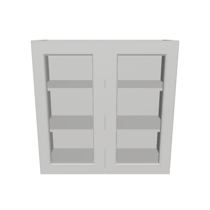 Frosted Glass Door Wall Kitchen Cabinet WMD3030 Milan Pearl 30 in. width 30 in. height 12 in. depth