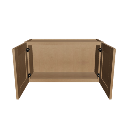 Wall Kitchen Cabinet W3318 Shaker Toffee LessCare 33 in. width 18 in. height 12 in. depth