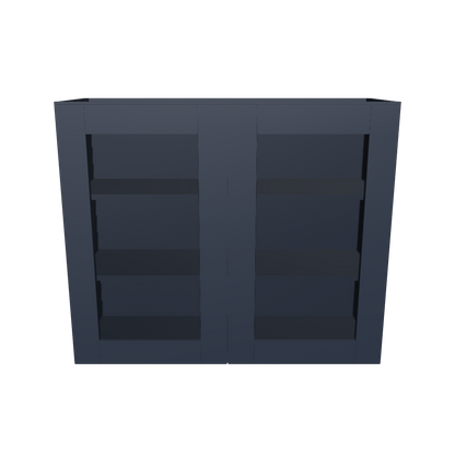 Frosted Glass Door Wall Kitchen Cabinet WMD3630 Danbury Blue LessCare 36 in. width 30 in. height 12 in. depth