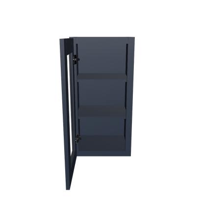 Frosted Glass Door Wall Kitchen Cabinet WMD1530 Danbury Blue LessCare 15 in. width 30 in. height 12 in. depth