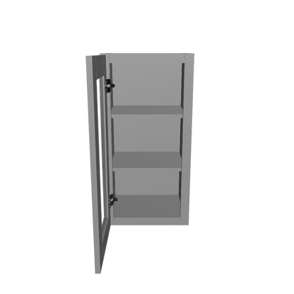 Frosted Glass Door Wall Kitchen Cabinet WMD1530 Colonial Gray LessCare 15 in. width 30 in. height 12 in. depth