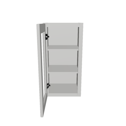 Frosted Glass Door Wall Kitchen Cabinet WMD1530 15 in. width 30 in. height 12 in. depth - Milan Pearl