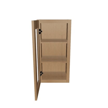 Frosted Glass Door Wall Kitchen Cabinet WMD1530 Shaker Toffee 15 in. width 30 in. height 12 in. depth