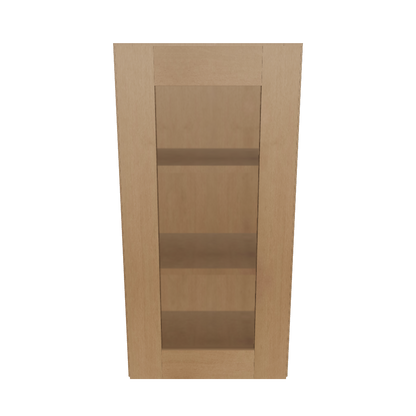 Frosted Glass Door Wall Kitchen Cabinet WMD1530 Shaker Toffee 15 in. width 30 in. height 12 in. depth