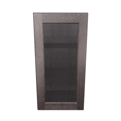 Frosted Glass Door Wall Kitchen Cabinet WMD1530 15 in. width 30 in. height 12 in. depth - Milan Slate