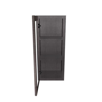 Frosted Glass Door Wall Kitchen Cabinet WMD1536 Milan Slate 15 in. width 36 in. height 12 in. depth
