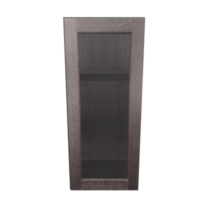 Frosted Glass Door Wall Kitchen Cabinet WMD1536 Milan Slate 15 in. width 36 in. height 12 in. depth