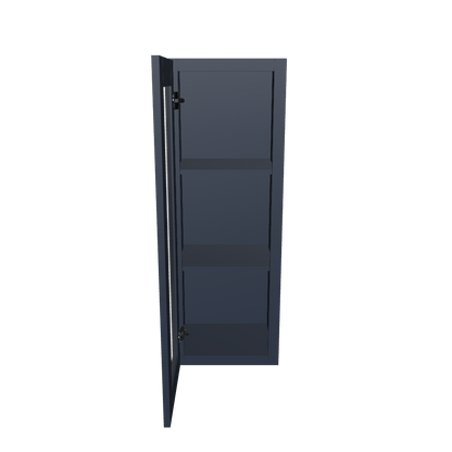 Frosted Glass Door Wall Kitchen Cabinet WMD1542 Danbury Blue LessCare 15 in. width 42 in. height 12 in. depth