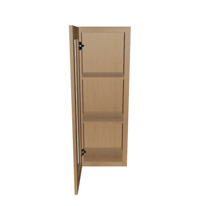 Frosted Glass Door Wall Kitchen Cabinet WMD1542 Shaker Toffee 15 in. width 42 in. height 12 in. depth