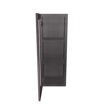 Frosted Glass Door Wall Kitchen Cabinet WMD1542 Milan Slate 15 in. width 42 in. height 12 in. depth