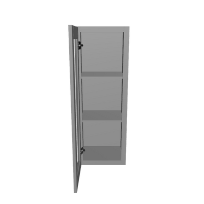 Frosted Glass Door Wall Kitchen Cabinet WMD1542 Colonial Gray LessCare 15 in. width 42 in. height 12 in. depth