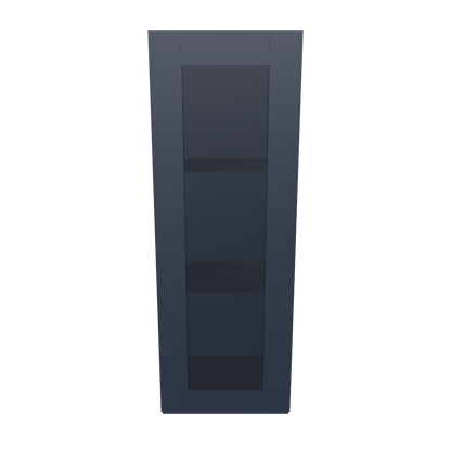 Frosted Glass Door Wall Kitchen Cabinet WMD1542 Danbury Blue LessCare 15 in. width 42 in. height 12 in. depth