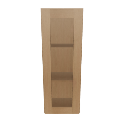 Frosted Glass Door Wall Kitchen Cabinet WMD1542 Shaker Toffee 15 in. width 42 in. height 12 in. depth