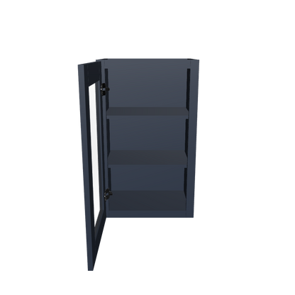 Frosted Glass Door Wall Kitchen Cabinet WMD1830 Danbury Blue LessCare 18 in. width 30 in. height 12 in. depth