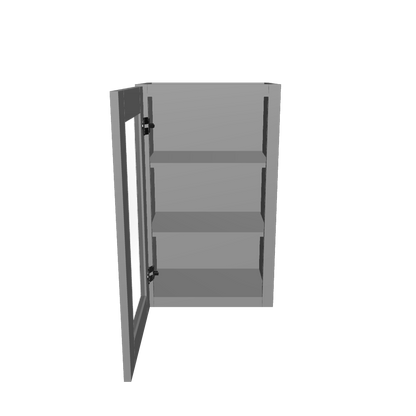 Frosted Glass Door Wall Kitchen Cabinet WMD1830 Colonial Gray LessCare 18 in. width 30 in. height 12 in. depth