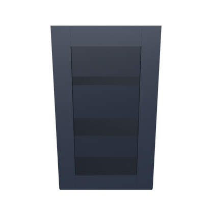 Frosted Glass Door Wall Kitchen Cabinet WMD1830 Danbury Blue LessCare 18 in. width 30 in. height 12 in. depth