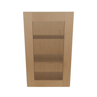 Frosted Glass Door Wall Kitchen Cabinet WMD1830 Shaker Toffee 18 in. width 30 in. height 12 in. depth