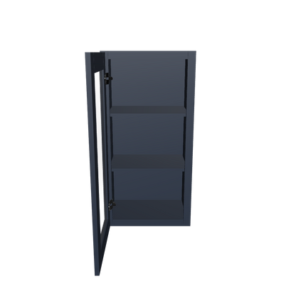 Frosted Glass Door Wall Kitchen Cabinet WMD1836 Danbury Blue LessCare 18 in. width 36 in. height 12 in. depth