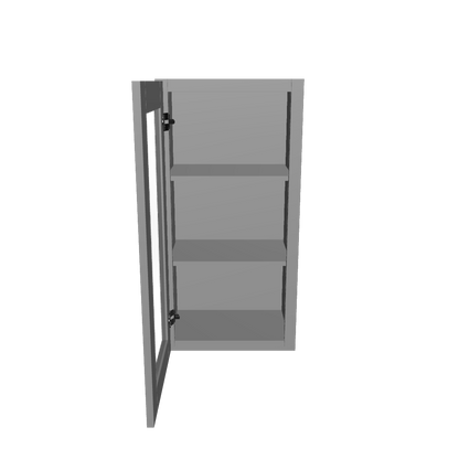 Frosted Glass Door Wall Kitchen Cabinet WMD1836 Colonial Gray LessCare 18 in. width 36 in. height 12 in. depth