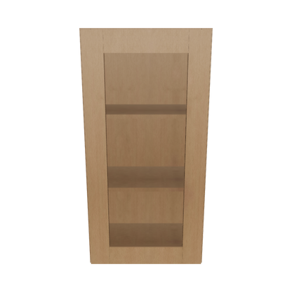 Frosted Glass Door Wall Kitchen Cabinet WMD1836 Shaker Toffee 18 in. width 36 in. height 12 in. depth