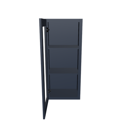 Frosted Glass Door Wall Kitchen Cabinet WMD1842 Danbury Blue LessCare 18 in. width 42 in. height 12 in. depth