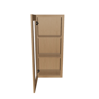 Frosted Glass Door Wall Kitchen Cabinet WMD1842 Shaker Toffee 18 in. width 42 in. height 12 in. depth