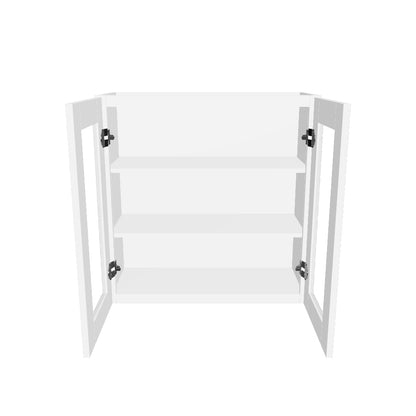 Frosted Glass Door Wall Kitchen Cabinet WMD3030 Alpina White LessCare 30 in. width 30 in. height 12 in. depth