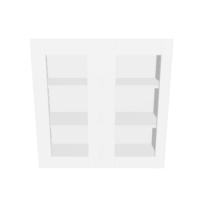 Frosted Glass Door Wall Kitchen Cabinet WMD3030 Alpina White LessCare 30 in. width 30 in. height 12 in. depth