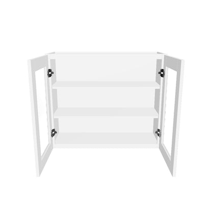 Frosted Glass Door Wall Kitchen Cabinet WMD3036 Alpina White LessCare 30 in. width 36 in. height 12 in. depth