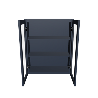 Frosted Glass Door Wall Kitchen Cabinet WMD3036 Danbury Blue LessCare 30 in. width 36 in. height 12 in. depth