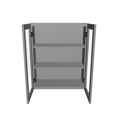 Frosted Glass Door Wall Kitchen Cabinet WMD3036 Colonial Gray LessCare 30 in. width 36 in. height 12 in. depth