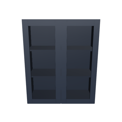 Frosted Glass Door Wall Kitchen Cabinet WMD3036 Danbury Blue LessCare 30 in. width 36 in. height 12 in. depth