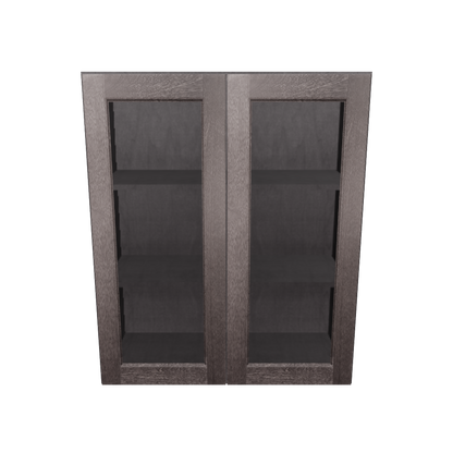 Frosted Glass Door Wall Kitchen Cabinet WMD3036 Milan Slate 30 in. width 36 in. height 12 in. depth
