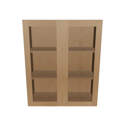 Frosted Glass Door Wall Kitchen Cabinet WMD3036 Shaker Toffee 30 in. width 36 in. height 12 in. depth
