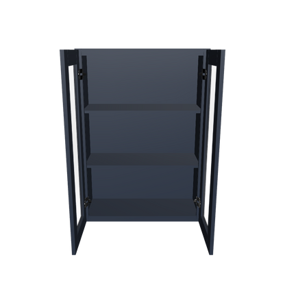 Frosted Glass Door Wall Kitchen Cabinet WMD3042 Danbury Blue LessCare 30 in. width 42 in. height 12 in. depth