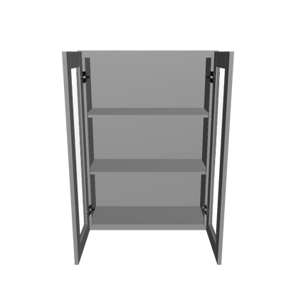 Frosted Glass Door Wall Kitchen Cabinet WMD3042 Colonial Gray LessCare 30 in. width 42 in. height 12 in. depth