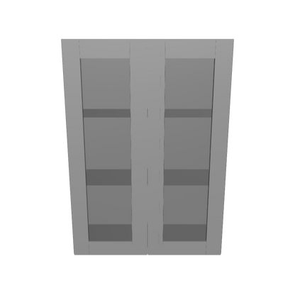 Frosted Glass Door Wall Kitchen Cabinet WMD3042 Colonial Gray LessCare 30 in. width 42 in. height 12 in. depth