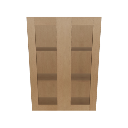 Frosted Glass Door Wall Kitchen Cabinet WMD3042 Shaker Toffee 30 in. width 42 in. height 12 in. depth
