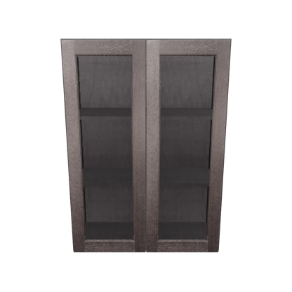 Frosted Glass Door Wall Kitchen Cabinet WMD3042 Milan Slate 30 in. width 42 in. height 12 in. depth