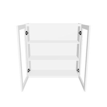 Frosted Glass Door Wall Kitchen Cabinet WMD3636 Alpina White LessCare 36 in. width 36 in. height 12 in. depth